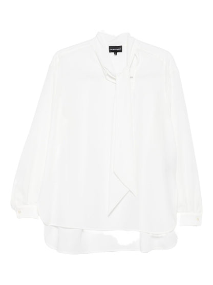 Emporio Armani Bow-Tie Blouse in White White