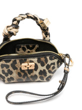 Ganni Leopard Nano Bou Recycled-Leather Mini Bag Brown