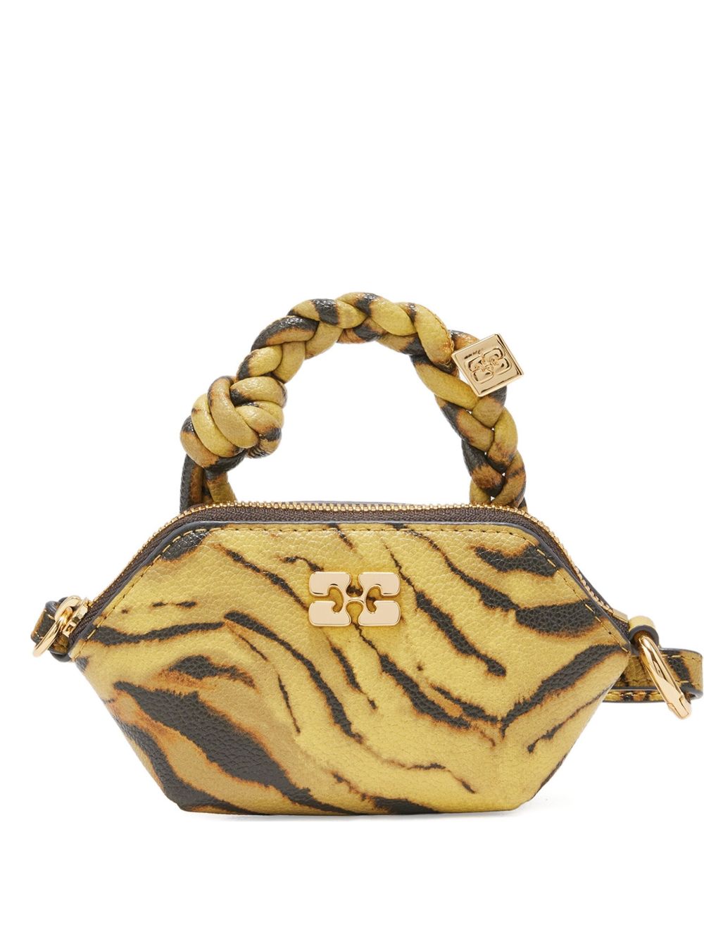 Ganni Zebra Nano Bou Bag in Khaki