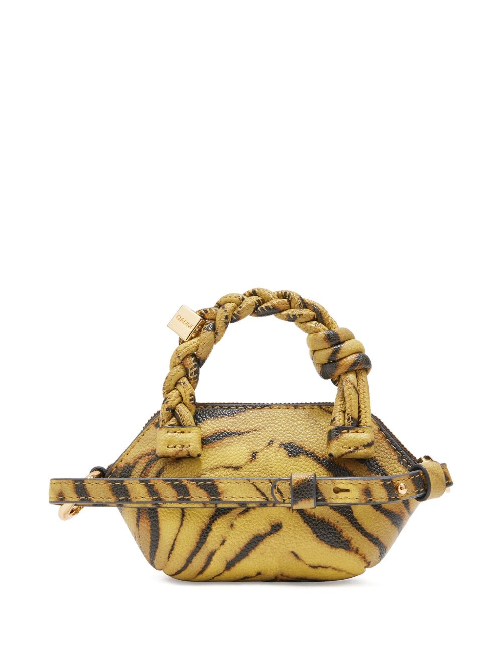 Ganni Zebra Nano Bou Bag in Khaki