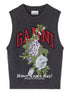 Ganni Floral Wool Sleeveless Vest in Grey Grey
