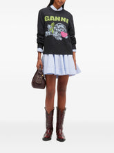 Ganni Puppy Love Dog-Graphic Wool-Blend Sweater Grey