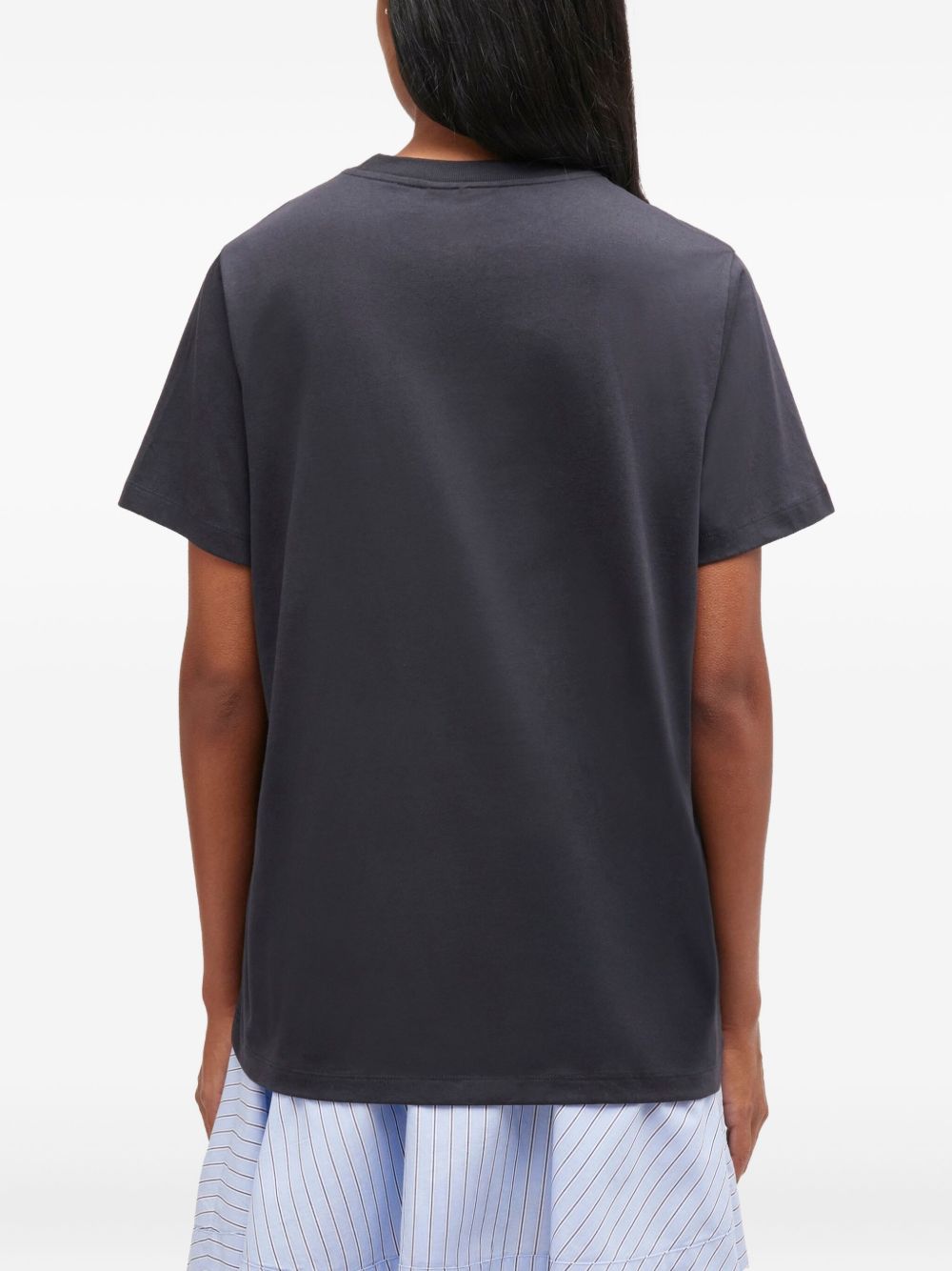 Ganni Neon Puppy Graphic Organic Cotton T-Shirt Grey