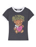 Ganni Organic Cotton Teddy-Bear Graphic Ringer T-Shirt Grey