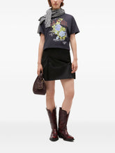 Ganni Floral and Graphic-Print Organic Cotton T-Shirt Grey