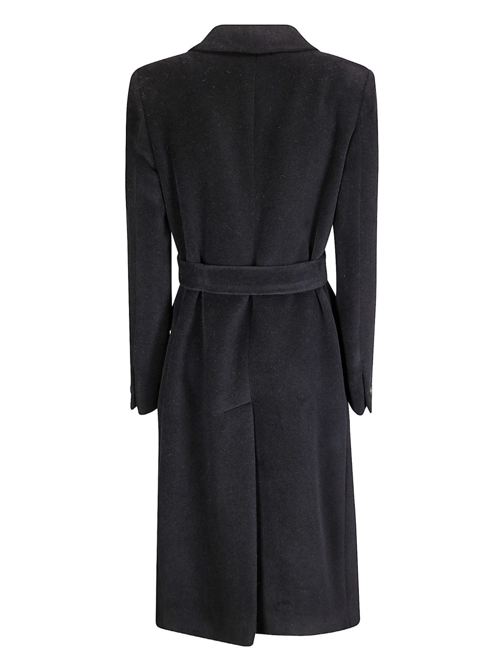 Tagliatore Double-Breasted Wool Coat in Black Black