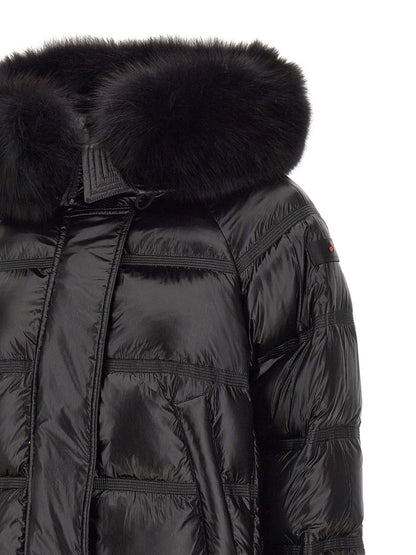 Peuterey Long Puffer Jacket in Black Black