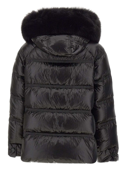 Peuterey Long Puffer Jacket in Black Black
