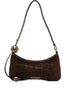 JACQUEMUS Le Bisou Perle Crocodile-Effect Suede Shoulder Bag Brown