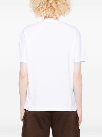 Off White Bookish Flowers Floral Logo Cotton T-shirt White White