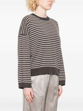 Brunello Cucinelli Striped Wool And Cashmere Sweater Brown Brown