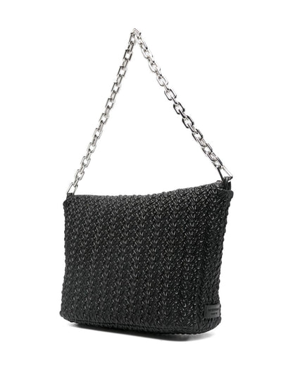 Emporio Armani EA Logo Medium Quilted Embossed Hobo Bag Black