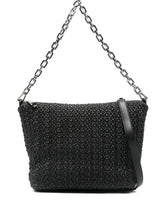 Emporio Armani EA Logo Medium Quilted Embossed Hobo Bag Black