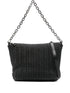 Emporio Armani EA Logo Medium Quilted Embossed Hobo Bag Black