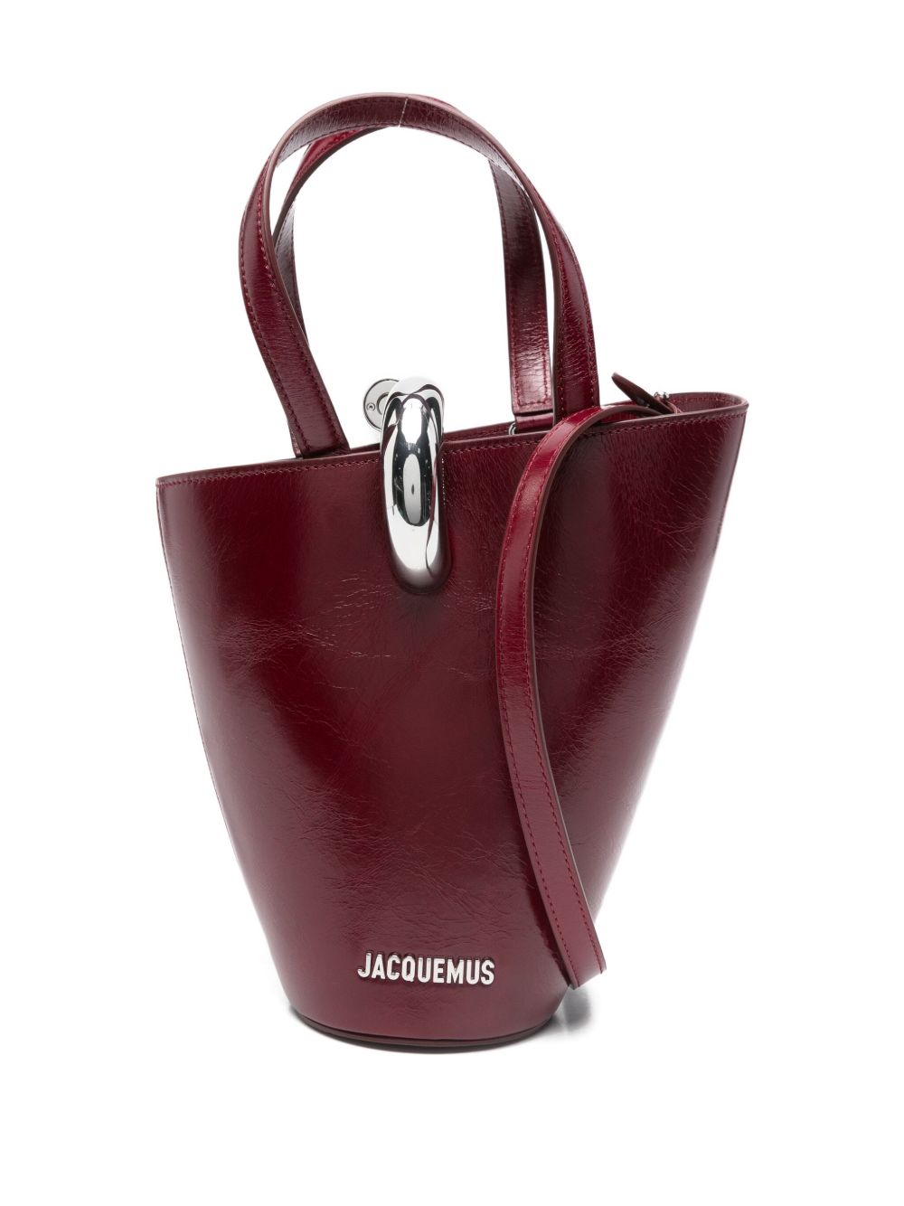 Jacquemus Le Petit Bambola Bordeaux Leather Bucket Shoulder Bag Bordeaux