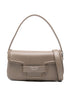 Emporio Armani Braided-Trim Leather Shoulder Bag in Dove Grey