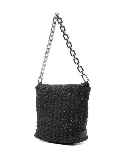 Emporio Armani Small Embossed Leather Hobo Bag Black