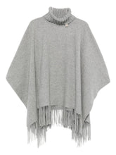 Fabiana Filippi Oversized Wool Silk Cashmere Poncho Grey grey