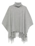 Fabiana Filippi Oversized Wool Silk Cashmere Poncho Grey grey