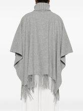 Fabiana Filippi Oversized Wool Silk Cashmere Poncho Grey grey