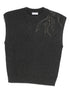 Brunello Cucinelli Ribbed Cashmere Sleeveless Tank Top Black Black