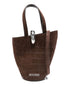 Jacquemus Le Petit Bambola Crocodile-Effect Ring-Detail Tote Bag Brown