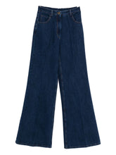 Forte Forte Flared Dark Blue Denim Jeans with Button Fly Blue