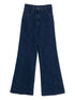 Forte Forte Flared Dark Blue Denim Jeans with Button Fly Blue