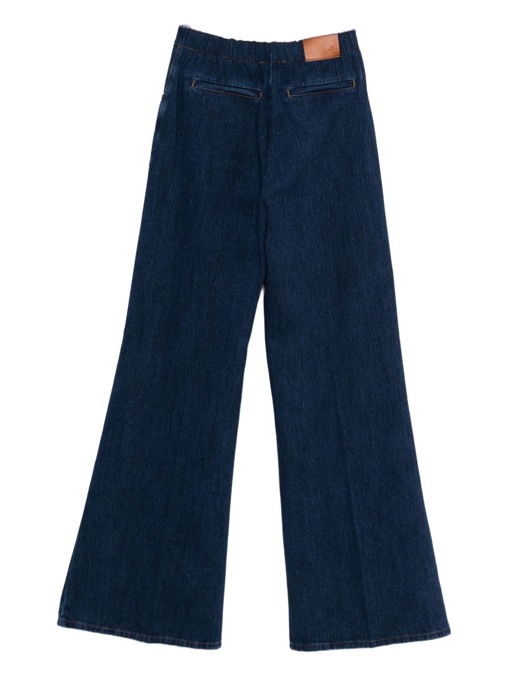 Forte Forte Flared Dark Blue Denim Jeans with Button Fly Blue