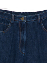 Forte Forte Flared Dark Blue Denim Jeans with Button Fly Blue