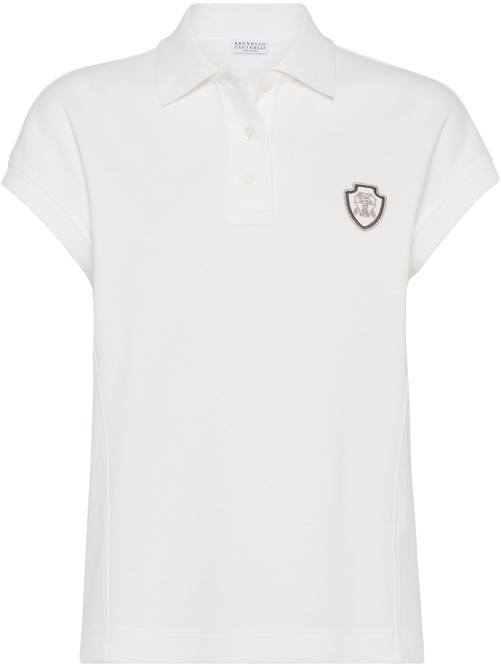 Brunello Cucinelli Cotton-Piqué Polo Shirt with Logo White White