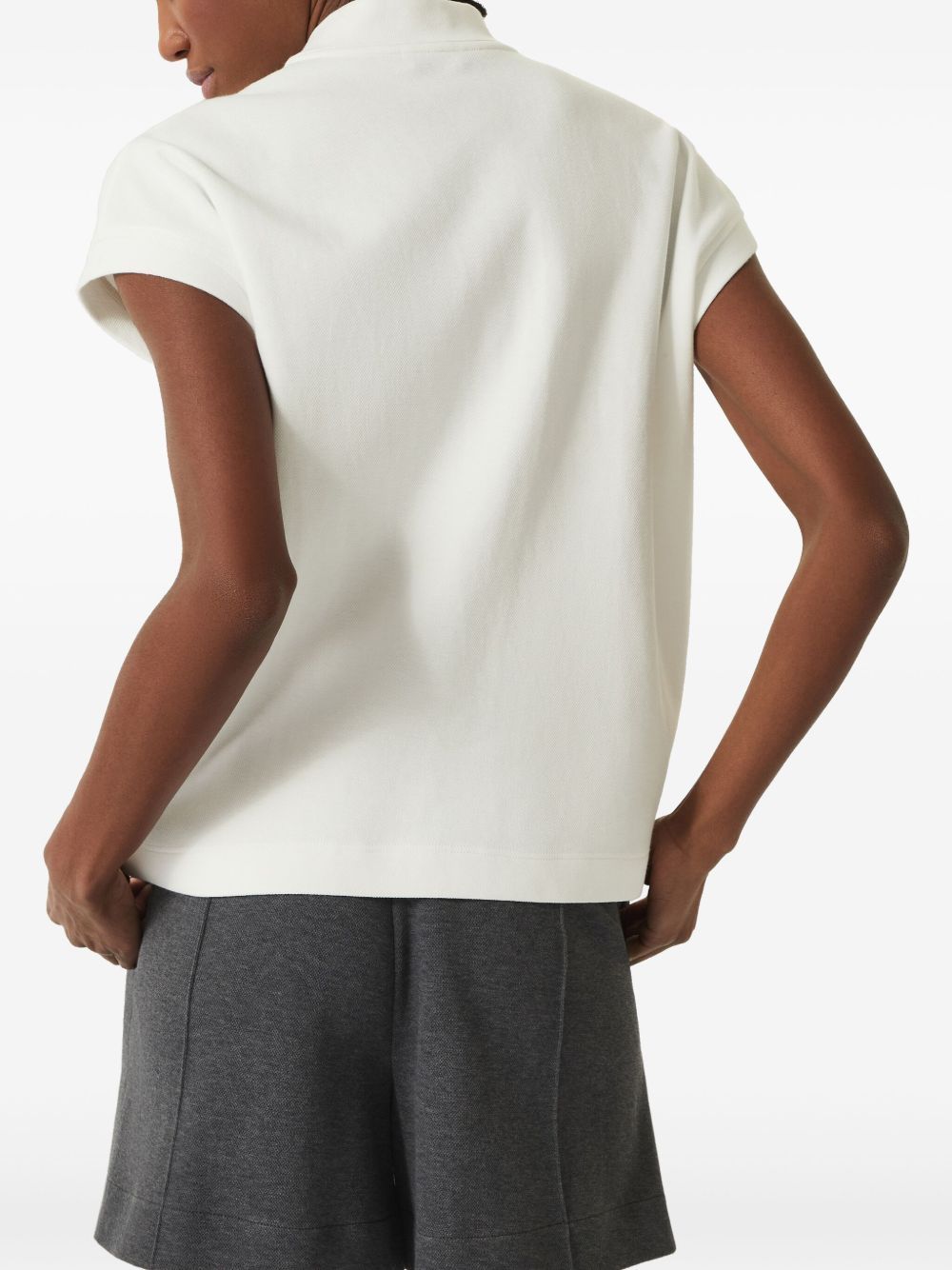 Brunello Cucinelli Cotton-Piqué Polo Shirt with Logo White White