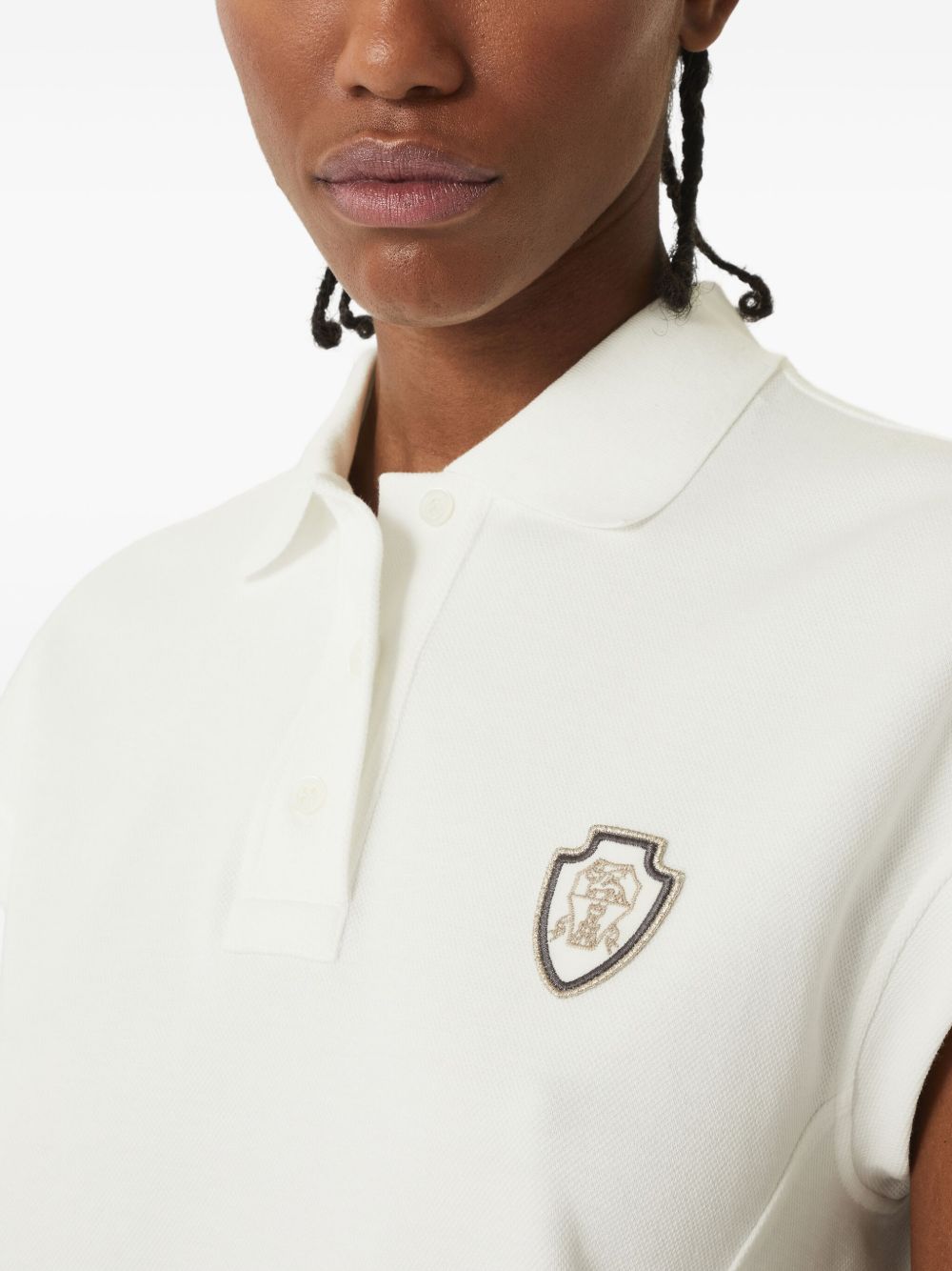 Brunello Cucinelli Cotton-Piqué Polo Shirt with Logo White White