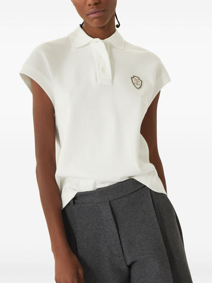 Brunello Cucinelli Cotton-Piqué Polo Shirt with Logo White White