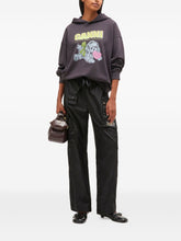 Ganni Graphic-Print Organic Cotton Hoodie Grey