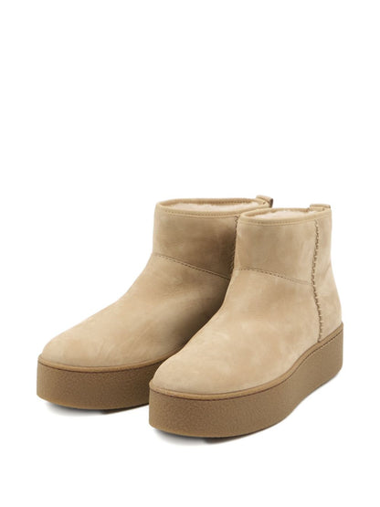 Hogan Pre Beige Suede Platform Slip-On Sneakers Beige