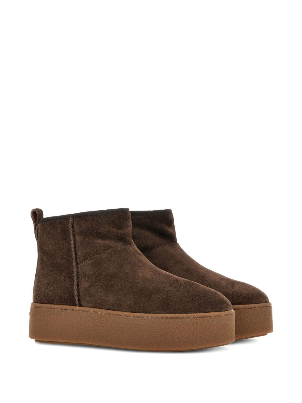 Hogan Pre Chocolate Brown Platform Suede Sneakers Brown