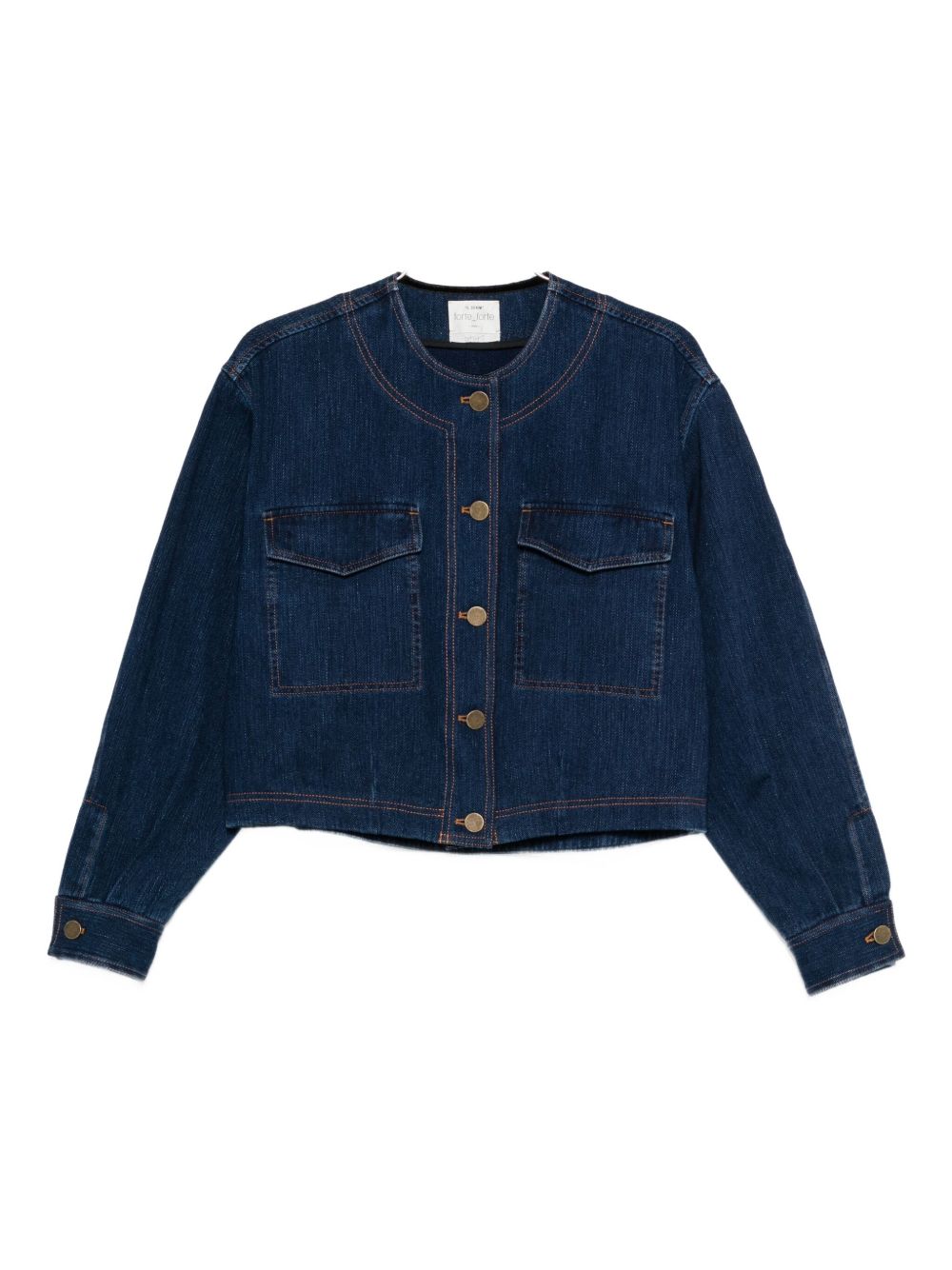 Forte Forte Denim Cotton Overshirt With Patch Pockets Blue