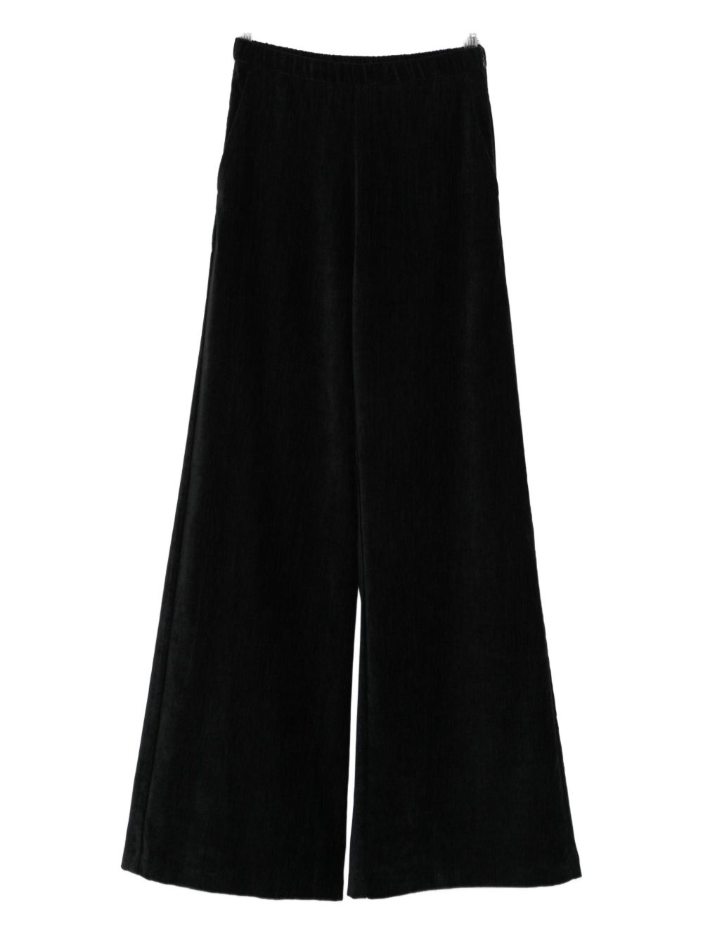 Forte Forte Velvet Wide-Leg High-Waisted Trousers Black