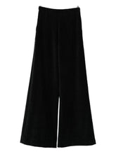 Forte Forte Velvet Wide-Leg High-Waisted Trousers Black