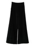 Forte Forte Velvet Wide-Leg High-Waisted Trousers Black