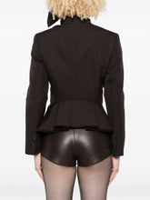 Alexander McQueen V-Neck Wool Fringed-Hem Jacket Brown