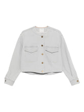 Forte Forte Denim Cotton Overshirt with Flap Pockets Grey