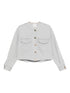 Forte Forte Denim Cotton Overshirt with Flap Pockets Grey