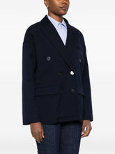 Forte Forte Double-Breasted Wool Jacket in Navy Blue Blue
