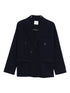 Forte Forte Double-Breasted Wool Jacket in Navy Blue Blue