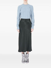 Maison Margiela Black Satin Bias-Cut Midi Skirt Black