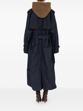 Maison Margiela Double-Breasted Wool-Blend Trench Coat Blue Blue