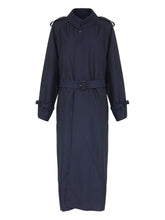 Maison Margiela Double-Breasted Wool-Blend Trench Coat Blue Blue
