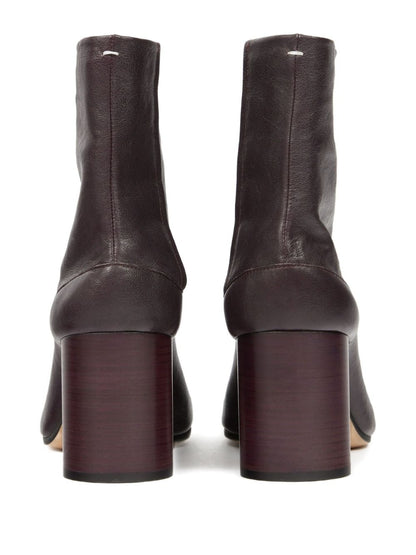 Maison Margiela Tabi Leather Ankle Boots Purple